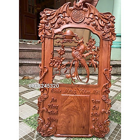 Mua Đốc lịch treo tường khắc đôi chim uyên ương bằng gỗ hương đá kt 40×70×3 5cm