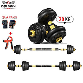 Hình ảnh Bộ Tạ Tập Tay 2 in 1 Kết Hợp Tạ Đẩy (20kg) Đa Năng 