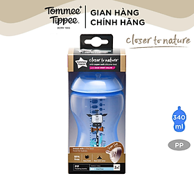 Bình sữa ty siêu mềm tự nhiên Tommee Tippee Closer to Nature 340ml, núm ty đi kèm 3-6 tháng - Xanh Dương