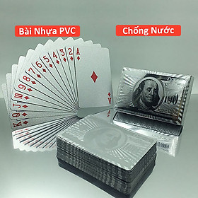 Hình ảnh Bộ Bài Tây Bạc Cao Cấp 52 Lá Bài Nhựa May Mắn Tài Lộc Chống Thấm Nước Bẻ Cong Không Gãy