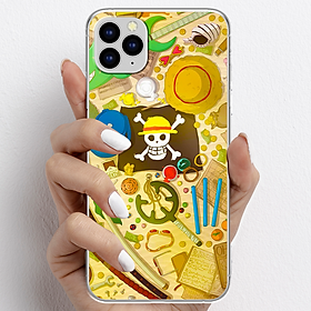 Ốp lưng cho iPhone 11 Pro, iPhone 11 Promax nhựa TPU mẫu One Piece cờ đen