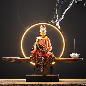 Mua Tượng Quan Âm tọa thiền cỡ lớn có vòng đèn led sáng đẹp T47