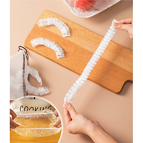 Mua Sét 100 Màng Bọc Thực Phẩm PE Cao Cấp - HT SYS PE FOOD WRAP FILM - Túi Bọc Thực Phẩm Bo Chun Co Giãn  - An Toàn Vệ Sinh Thực Phẩm -  Tặng Kèm Túi Đựng và Móc Dán Đa Năng 