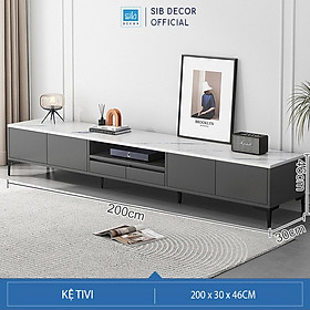 Mua Kệ Tivi Phòng Khách Màu Vân Đá Phối Đen Hiện Đại SIB Decor TV93