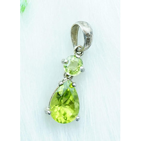 Mặt dây chuyền đá Peridot xanh lá tự nhiên 2.5cm