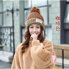Mũ nón len nữ thu đông chống lạnh logo thời trang Hàn Quốc dona23062801