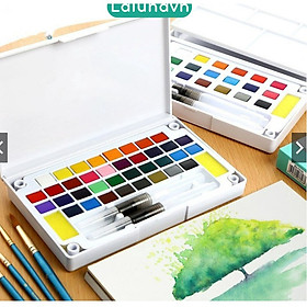 Hình ảnh Review Màu Nước Solid Water Color Cao Cấp 12/18/24/36M Tặng 2 Bút Nước, 2 Mút - B30