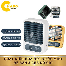 Quạt điều hòa mini, quạt hơi nước phun sương để bàn Amoi 6 cấp độ gió làm mát nhanh chóng, dung tích bình 300ml