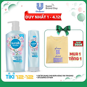Combo Dầu Gội 650gr + Dầu Xả 320gr Sunsilk Natural Dưỡng Ngăn Gãy Rụng