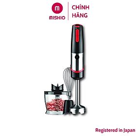 Bộ máy xay cầm tay Mishio MK185 kèm phụ kiện cối xay và đầu đánh trứng - Hàng chính hãng