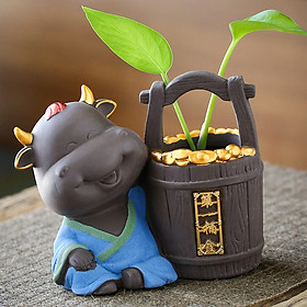 Tượng Trâu Và Chậu Trồng Cây Cầu Phú Quý
