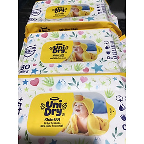 1 gói khăn ướt unidry 80 tờ không mùi - date luôn mới