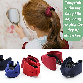 Bộ 2 kẹp tóc càng cua mẫu nơ phong cách Hàn Quốc, mẫu mới, giao màu ngẫu nhiên+ Tặng kèm hình dán ngộ nghĩnh