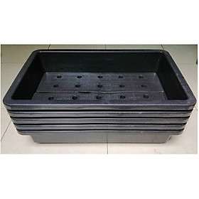 5 KHAY NHỰA TRỒNG RAU KÍCH THƯỚC 68X42X15CM - MÀU ĐEN