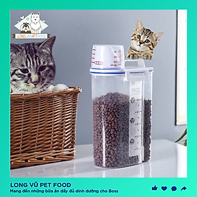 Hộp đựng thức ăn cho chó mèo, hộp đựng hạt cho chó mèo 2.5L ~ đựng khoảng 1kg hạt 1 hộp