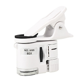 Kính Hiển Vi Kẹp Điện Thoại Di Động Với Đèn Led/ Đèn UV Ánh Sáng Trắng Để Soi Trang Sức