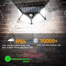 Mua Đèn năng lượng mặt trời Solar 100 LED Công Nghệ Chống Nước IP 65  Cảm Biến Chuyển Động  3 chế độ sáng