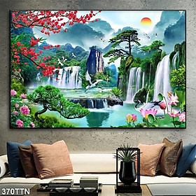 Mua 28 mẫu tranh dán tường mẫu phong cảnh thác nước đẹp ,tranh trang trí nhà cửa , trang trí phòng khách. - Mẫu 3,60x80cm tại Cửa Hàng Phòng Tranh Nghệ Thuật
