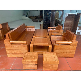 Bộ ghế gỗ sồi Tundo thợ Miền Bắc 7 món
