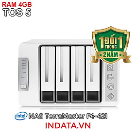 Mua Bộ lưu trữ mạng NAS TerraMaster F4-421  Intel Quad-core CPU 1.5GHz  4GB RAM  LAN 4x 1GbE  4 khay ổ cứng RAID 0 1 5 6 10 JBOD Single - Hàng chính hãng
