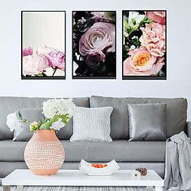 Mua Set 3 tranh Canvas Hoa 40x60 cm (Có viền)