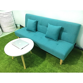 Ghế sofa giường bed xanh ngọc bố salon phòng khách SB4-ghevsban