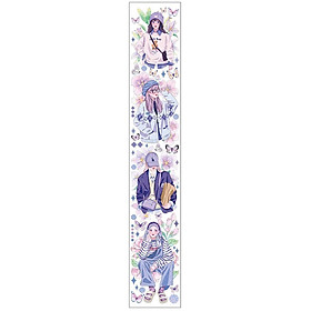 Dây stripe 35cm chủ đề cô gái tông tím dễ thương dùng để trang trí sổ tay nhật ký