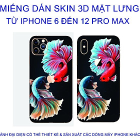 Miếng Dán Skin 3D mặt lưng dành cho iphone 6 đến 12 pro max chống trầy xước, hình ảnh 3D