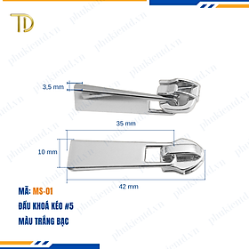 Đầu khóa kéo túi xách, đầu khóa kéo thay thế, đầu khóa kéo balo răng 5, Mạ điện độ bền 5-8 năm