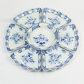 Bộ Đồ Ăn Hoa Mặt Trời Bát Tràng Men Ngọc - Khử Chì Và Kim Loại Nặng - Bèo Sen -55cm