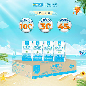 Sữa Dinh Dưỡng Tiệt Trùng VPMilk Omega Ít Đường dạng hộp cho bé trên 1 tuổi 110ml (thùng 48 hộp)