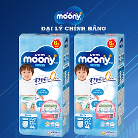 [CỘNG 12 MIẾNG] Thùng combo 2 gói tã quần Moony cao cấp XL38+6 (Boy) - Nhập khẩu từ Nhật Bản