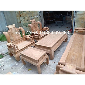 Mua bộ bàn ghế phòng khách tần thủy hoàng gỗ gõ tay 12 hàng 6 món