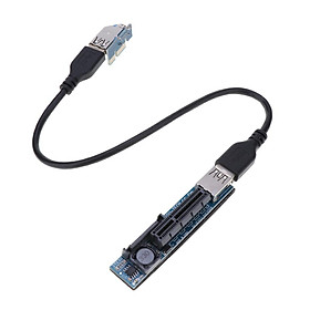 PCI Riser Extend Adapter Card with USB 3.0 Cable, Overcurrent Protection