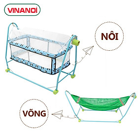 Nôi Võng Tự Động Đa Năng Em Bé Khung Thép 2 trong 1 VINANOI - Vừa làm Nôi Vừa Làm Võng Cho Bé - NV2080X