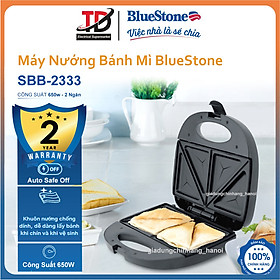 Máy Nướng Bánh Mì BlueStone SBB-2333, Công Suất 650W, 2 Mặt Nướng Phủ Ceramic, Hàng Chính Hãng