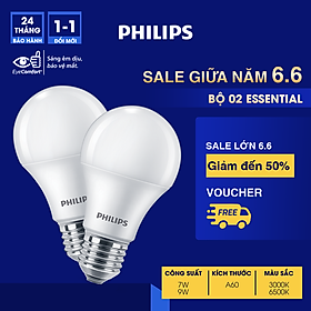 Bóng đèn PHILIPS LED BULB đôi A60 - Công suất (7W, 9W, 11W)