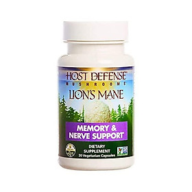 Host Defense, Lion's Mane Capsules, Promotes Mental Clarity, Focus and Memory, Daily Mushroom Supplement, Vegan, Organic, Gluten Free, 120 Capsules (60 Servings)