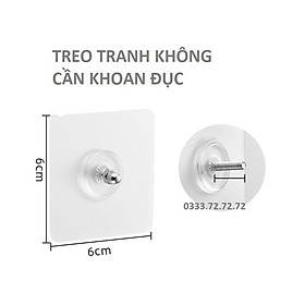 Combo 2 - Móc đinh vít treo tranh ảnh dán tường trang trí phòng, treo thanh miếng chắn giường cho bé chịu lực 10kg