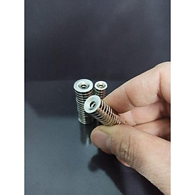 Mua Combo 10 viên nam châm có lỗ bắt vít dày 3 mm đường kính D10  D12  D15