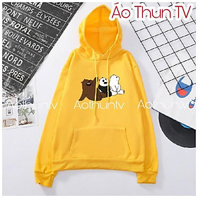Áo hoodie 3 chú gấu cười chất nỉ bông dày siêu ấm, cho các bạn đi dạo phố, hẹn hò, đi du lịch. giá rẻ