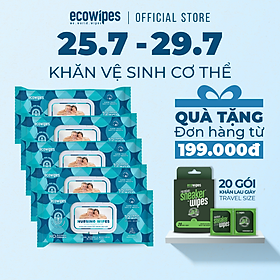 Mua Combo 05 gói khăn giấy ướt vệ sinh NursingWipes gói 12 khăn size lớn 30x20cm lau người lớn tuổi  người bệnh dùng 1 lần