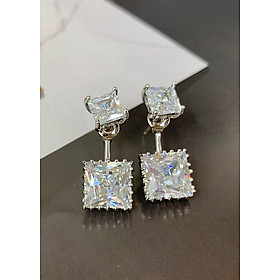 Bông tai nạm đá zircon hình học BHBT333