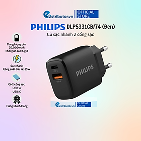 Mua Củ sạc nhanh Philips 2 cổng sạc DLP5331CW/74 - DLP5331CB/74 - Hàng Chính Hãng