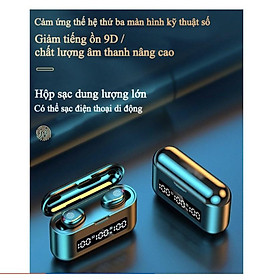 Mua Tai nghe bluetooth không dây nhét tai hộp đựng tự động nạp sạc pin Graphene 9D giảm ồn  tích hợp sạc dự phòng