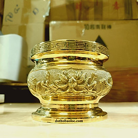 Mua Bát nhang hình rồng sen mẫu 3D bằng đồng thương hiệu Hiệp Tiến Phát cao 16cm  ĐKM: 17cm  nặng 2 6 kg