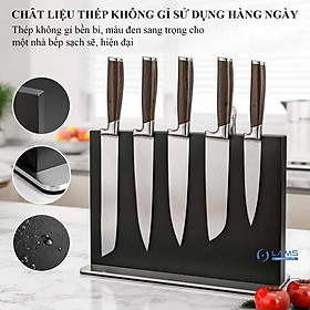 Giá dao nam châm để bàn inox hít 2 mặt màu đen - Giá treo dao kéo để bàn