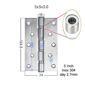 Mua Bản lề lá phẳng 5 inch (5x4x2.5) bằng inox 304 dày 2.5mm cho cửa gỗ  cửa nhôm  cửa nhựa