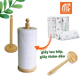 Mua 22431 |Chân để khăn giấy lau bếp  giấy thấm dầu loại lớn gỗ sạch Gỗ Đức Thành