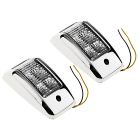 2 Pieces 12V Car Electroplate Dome Interior Light Ceiling Roof Lamp Silver